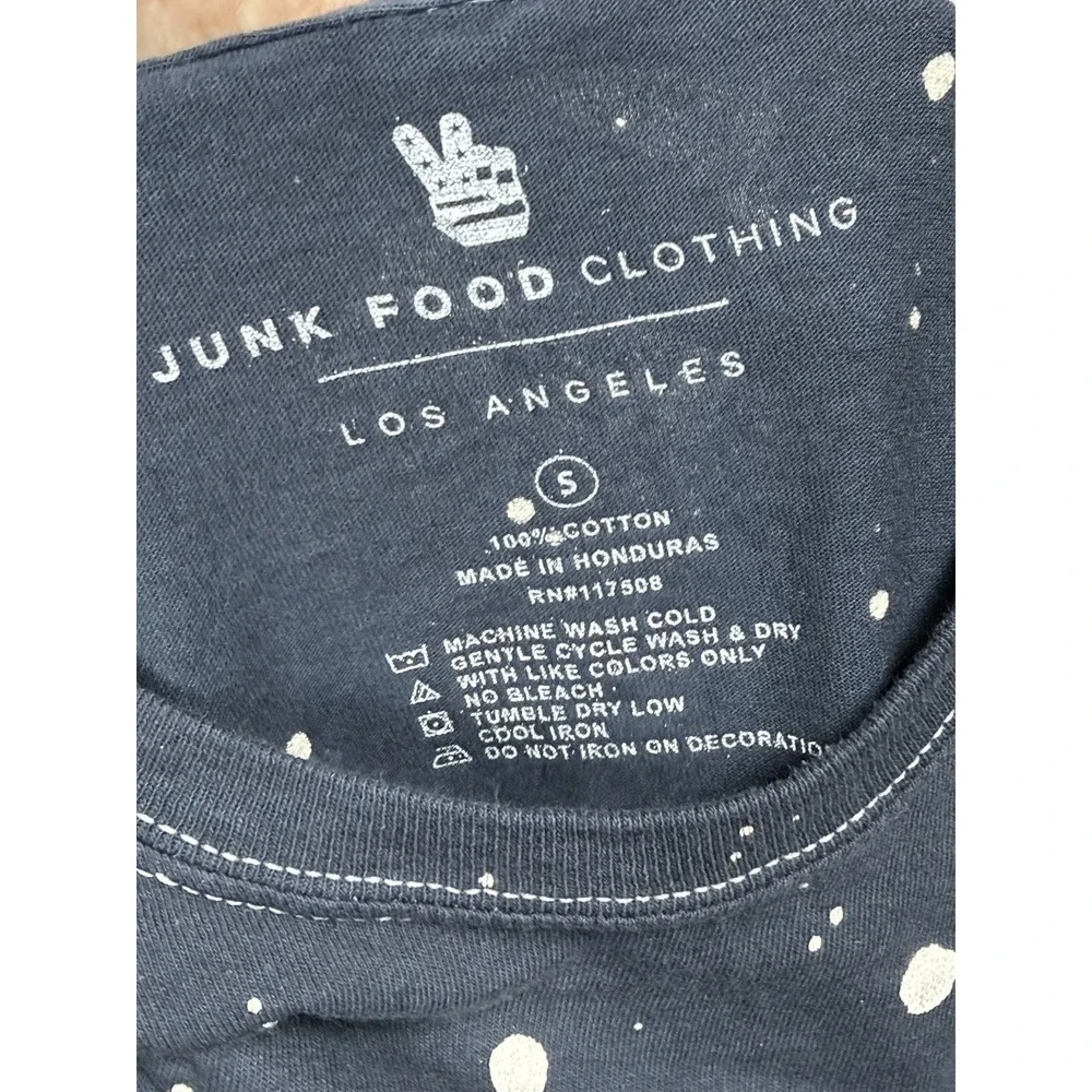 NASA Junk Food Clothing Tee Small Black Splatter Graphic Space Y2K